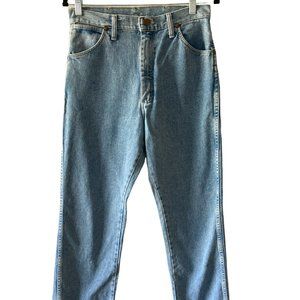 Vintage Wrangler High-Rise Long and Lean 9x34 Straight Leg Light Blue Jeans